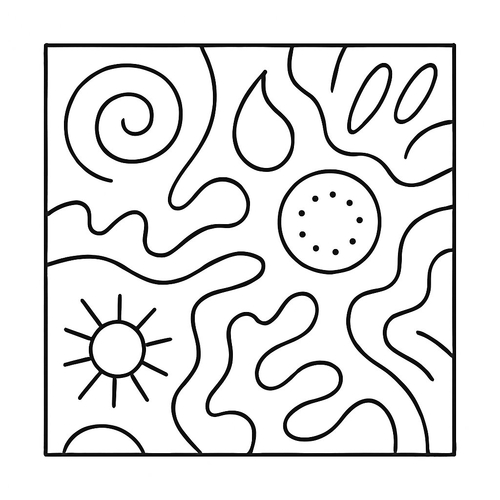 Tranh tô màu hình vuông cho bé 2025 - Tải PDF dễ dàng