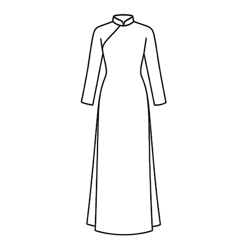 Tranh tô màu áo dài duyên dáng cho bé 2025