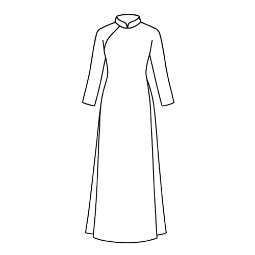 Tranh tô màu áo dài duyên dáng cho bé 2025