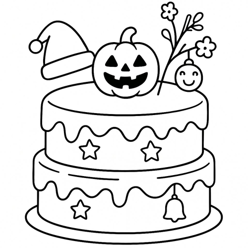 Tranh tô màu bánh kem tô màu cho bé 2025 - PDF vui nhộn