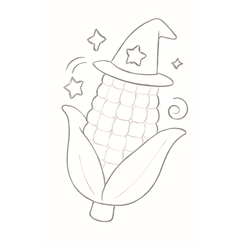 Tô màu bắp ngô cho bé 2025 – Tải PDF miễn phí