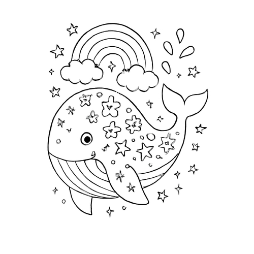 Tranh tô màu cá voi tô màu cho bé 2025 - PDF vui nhộn
