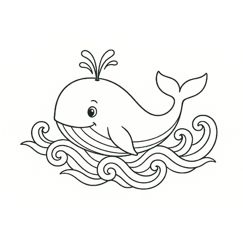 Tranh tô màu cá voi tô màu cho bé 2025 - PDF vui nhộn