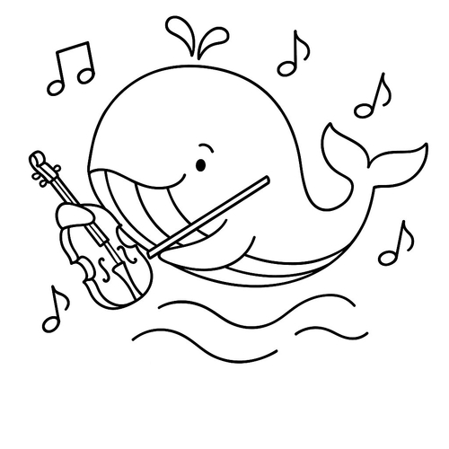 Tranh tô màu cá voi tô màu cho bé 2025 - PDF vui nhộn