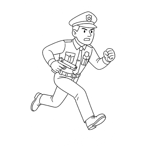 Tô màu chú cảnh sát cho bé đẹp, tải PDF miễn phí 2025