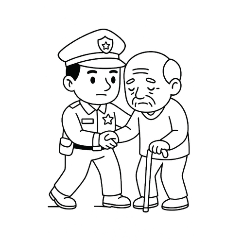 Tô màu chú cảnh sát cho bé đẹp, tải PDF miễn phí 2025
