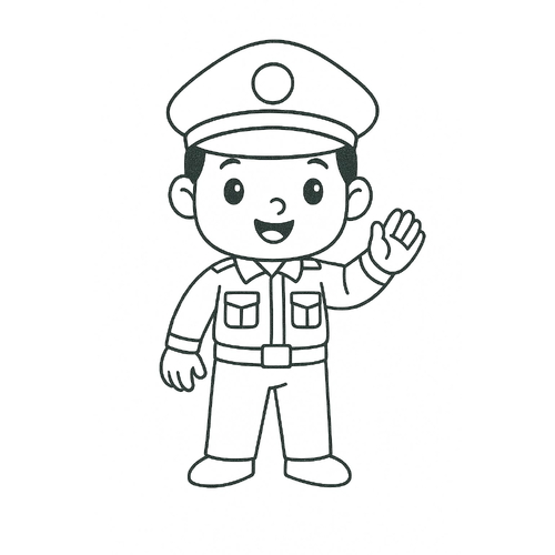 Tô màu chú cảnh sát cho bé đẹp, tải PDF miễn phí 2025