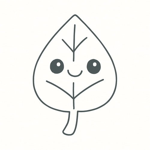 Tranh tô màu lá cây đơn giản cho bé 2025 - Tải PDF