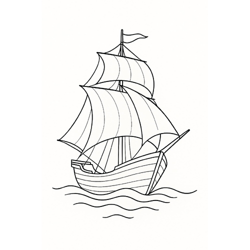 Tô màu chiếc thuyền cho bé đẹp, tải PDF miễn phí 2025
