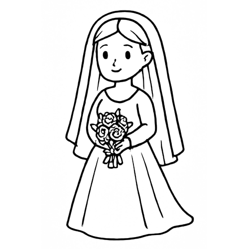 Tô màu cô dâu cho bé đẹp, tải PDF miễn phí 2025