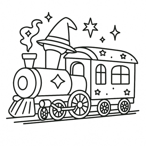 Tô màu đoàn tàu cho bé 2025 - Hình tô màu đẹp