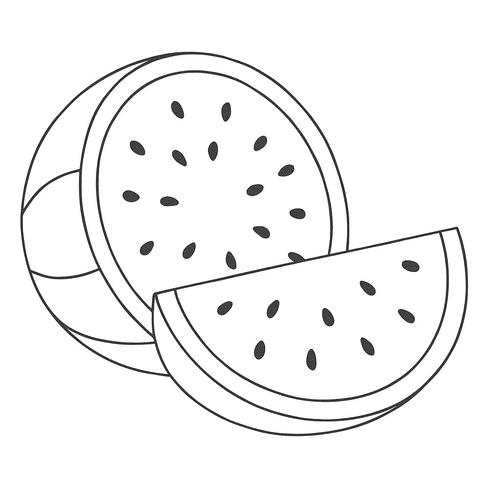 Tranh tô màu quả dưa hấu cho bé 2025 – Hình PDF miễn phí