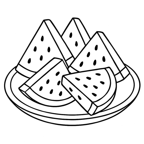 Tranh tô màu quả dưa hấu cho bé 2025 – Hình PDF miễn phí