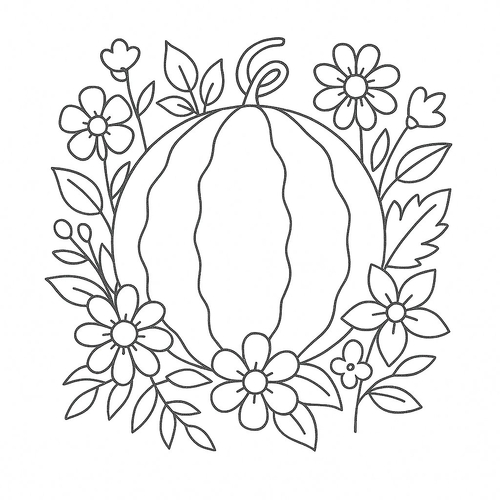 Tranh tô màu quả dưa hấu cho bé 2025 – Hình PDF miễn phí