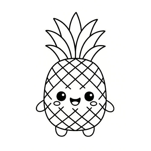 Tô màu quả dứa cho bé 2025 - Hình tô màu đẹp