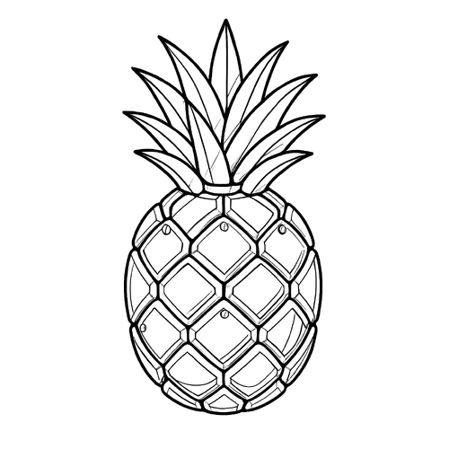 Tô màu quả dứa cho bé 2025 - Hình tô màu đẹp