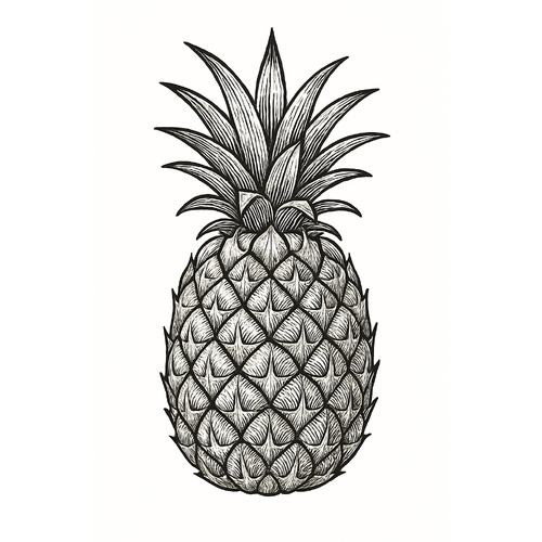 Tô màu quả dứa cho bé 2025 - Hình tô màu đẹp