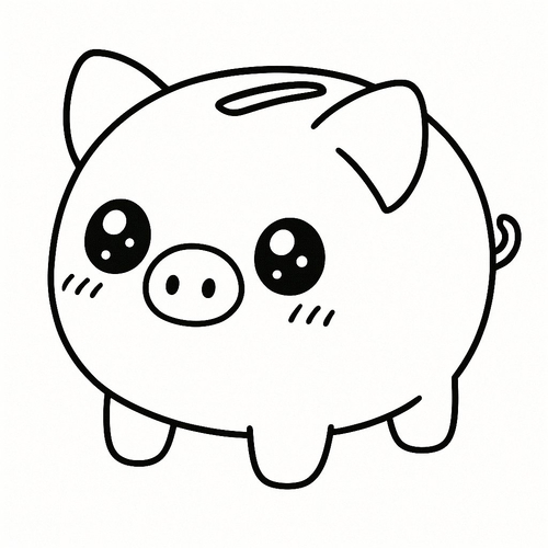 Tô màu heo đất cho bé 2025 - Hình tô màu dễ thương