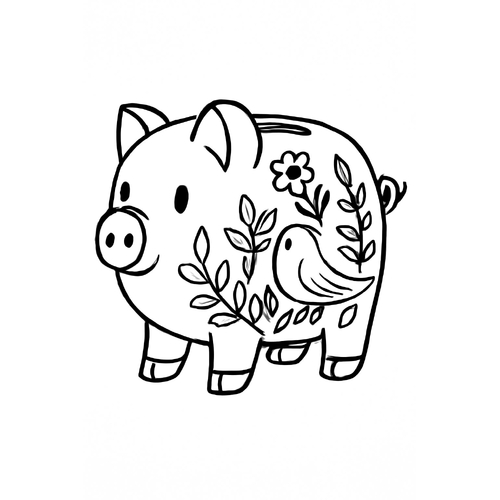 Tô màu heo đất cho bé 2025 - Hình tô màu dễ thương