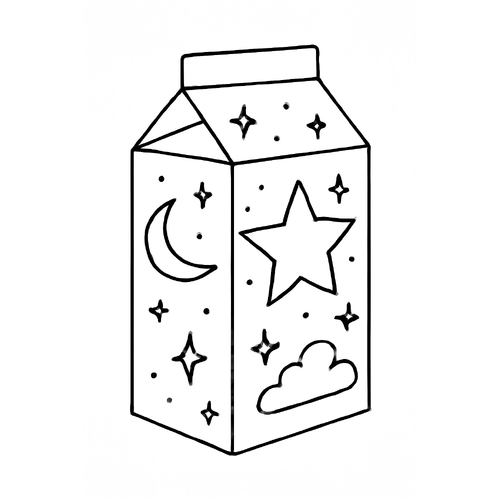 Tô màu hộp sữa cho bé 2025 - Hình tô màu dễ thương