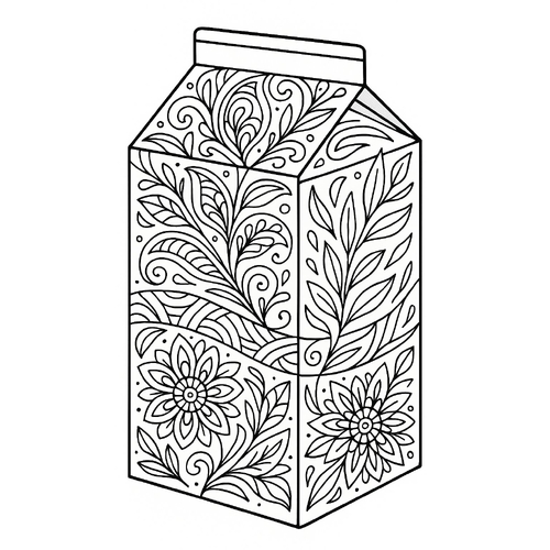 Tô màu hộp sữa cho bé 2025 - Hình tô màu dễ thương