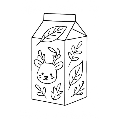 Tô màu hộp sữa cho bé 2025 - Hình tô màu dễ thương