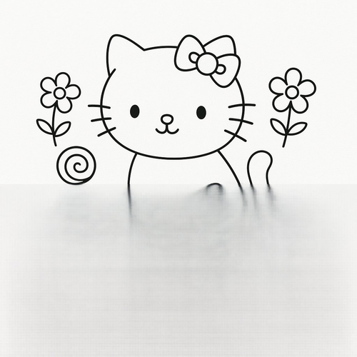 Tranh tô màu Kitty cho bé 2025 – Hình tô màu PDF miễn phí