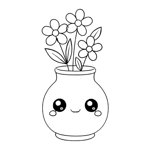 Tô màu lọ hoa cho bé 2025 - Hình tô màu đẹp