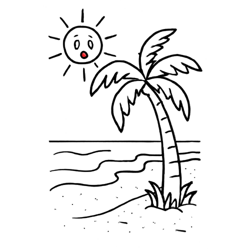 Tô màu bãi biển cho bé 2025