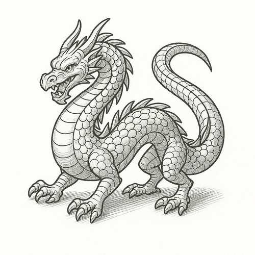 Tranh tô màu rồng 3 đầu cho bé 2025 - Tải PDF