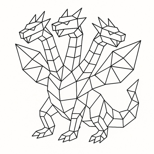 Tranh tô màu rồng 3 đầu cho bé 2025 - Tải PDF