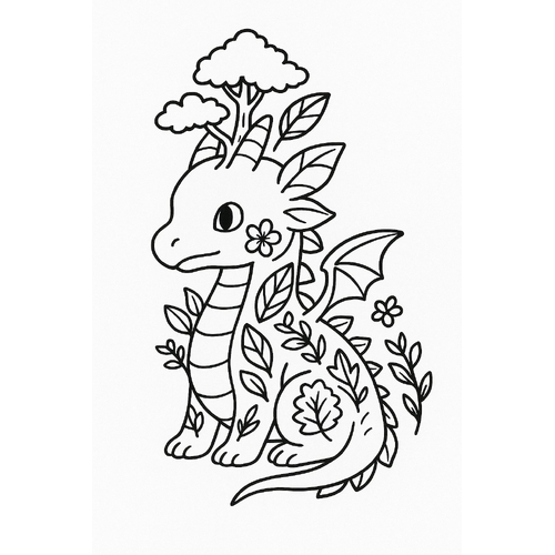 Tô màu rồng thần cho bé 2025 - Hình tô màu đẹp