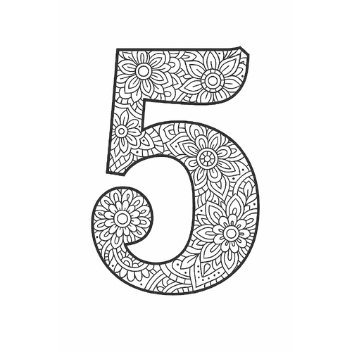 Tranh tô màu số 5 cho bé 2025 - Hình tô màu đẹp, dễ tải