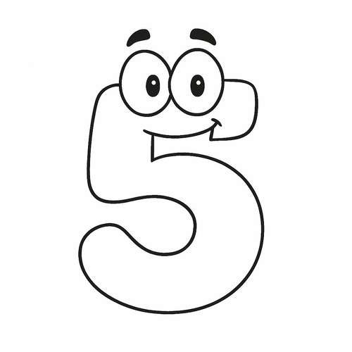 Tranh tô màu số 5 cho bé 2025 - Hình tô màu đẹp, dễ tải