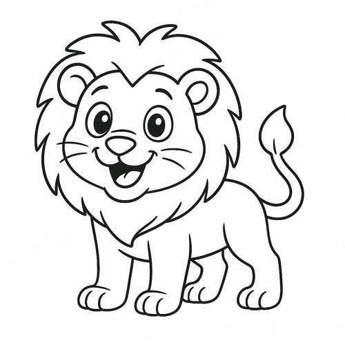 Tranh tô màu sư tử tô màu cho bé 2025 - PDF sinh động
