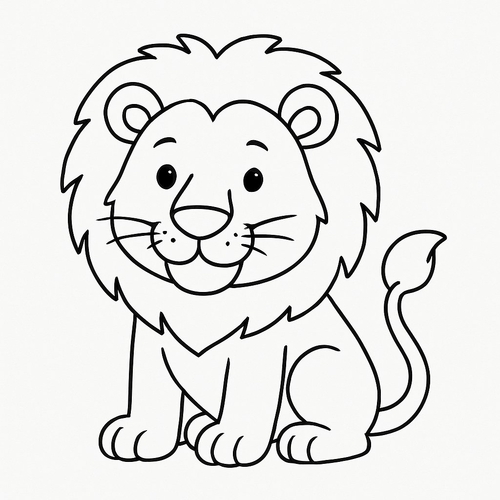 Tranh tô màu sư tử tô màu cho bé 2025 - PDF sinh động