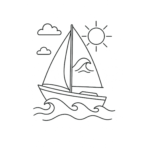Tô Màu Thuyền Buồm Cho Bé – Hình Tô Màu Thuyền Buồm 2025