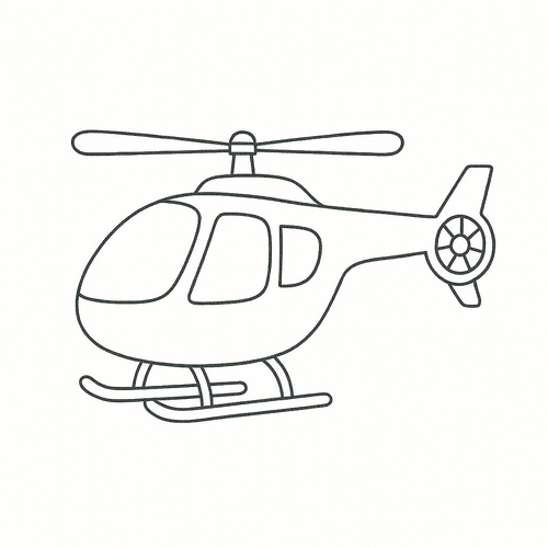 Tranh tô màu máy bay trực thăng cho bé 2025 – Hình PDF miễn phí