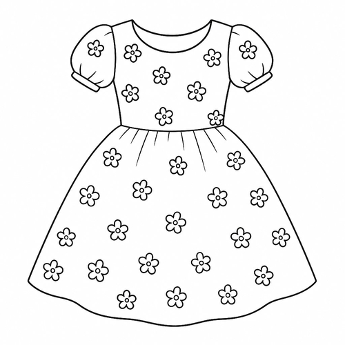 Tranh tô màu váy công chúa cho bé – Hình tô màu đẹp 2025