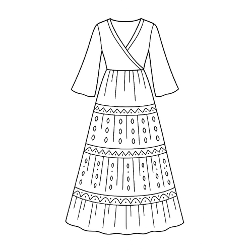 Tranh tô màu váy bé gái cho bé – Hình tô màu đẹp 2025