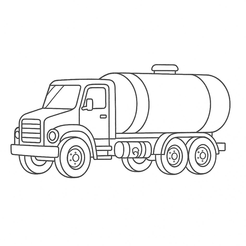 Tô màu xe bồn cho bé 2025 - Hình tô màu đẹp