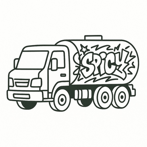 Tô màu xe bồn cho bé 2025 - Hình tô màu đẹp