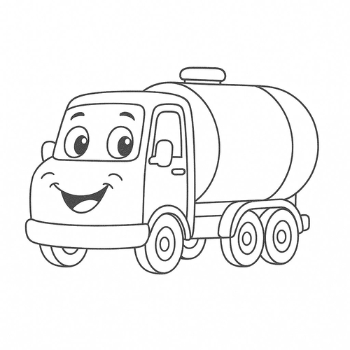 Tô màu xe bồn cho bé 2025 - Hình tô màu đẹp