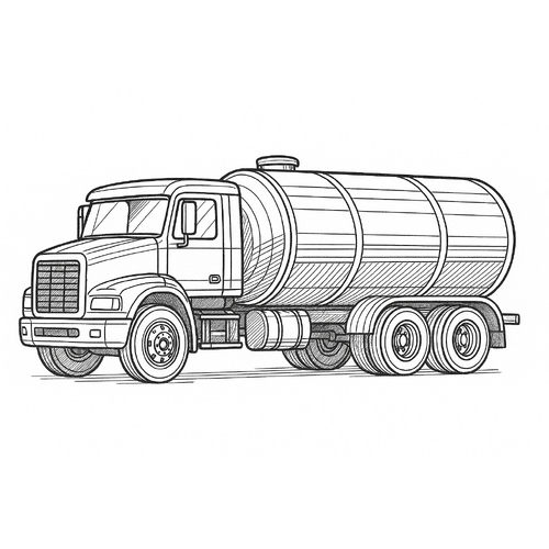 Tô màu xe bồn cho bé 2025 - Hình tô màu đẹp