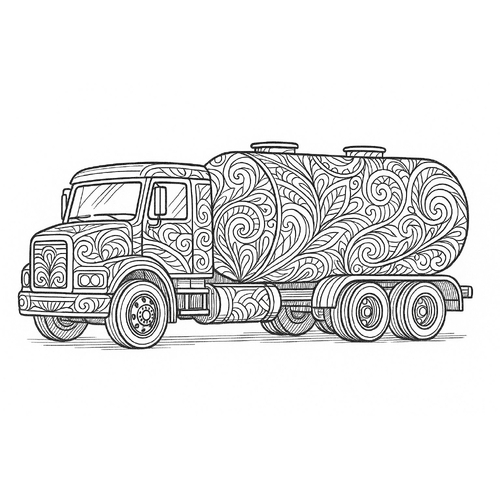 Tô màu xe bồn cho bé 2025 - Hình tô màu đẹp
