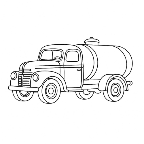 Tô màu xe bồn cho bé 2025 - Hình tô màu đẹp
