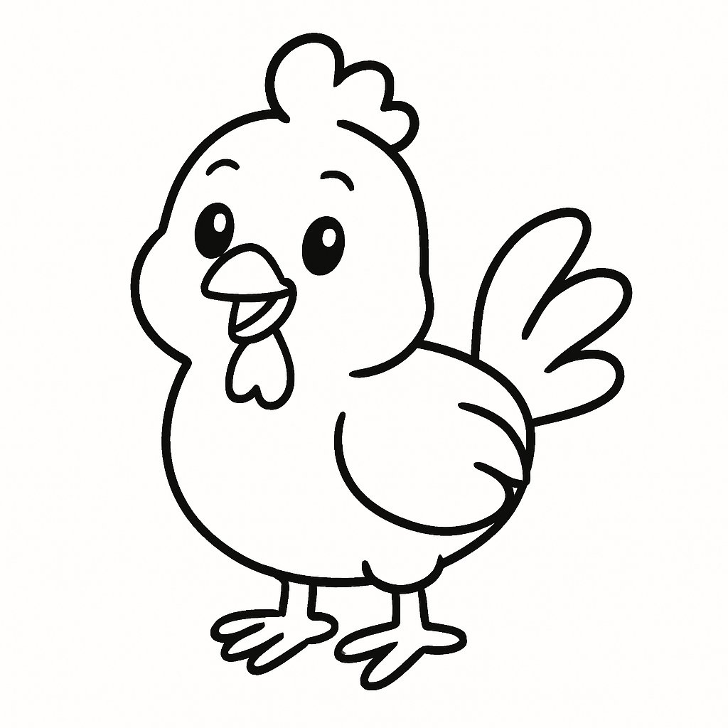 Gà hoạt hình dễ thương