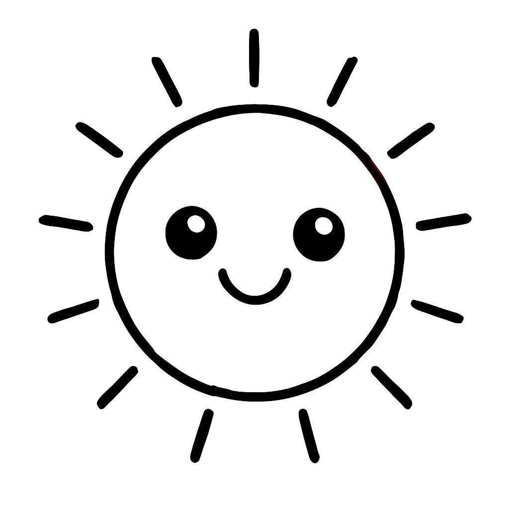 Ông mặt trời hoạt hình dễ thương