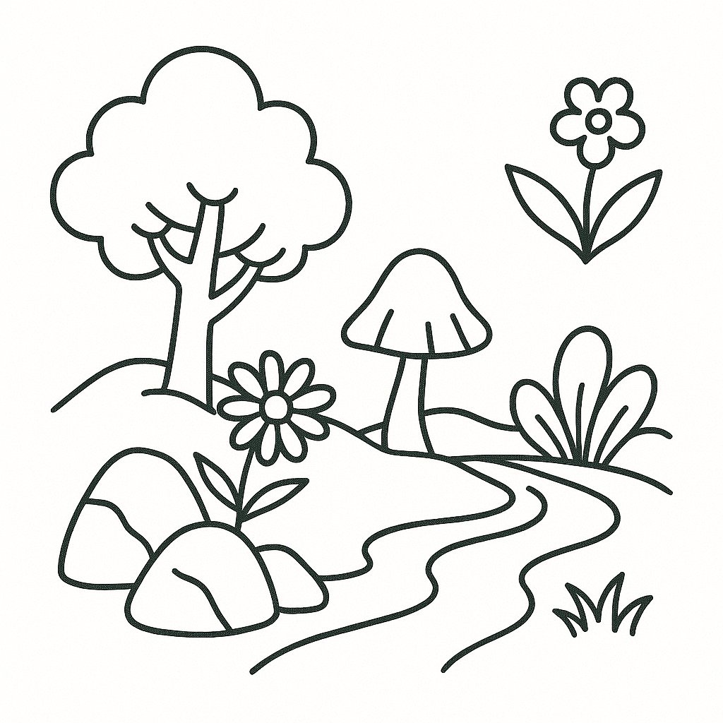 Tranh tô màu thiên nhiên cho bé 2025