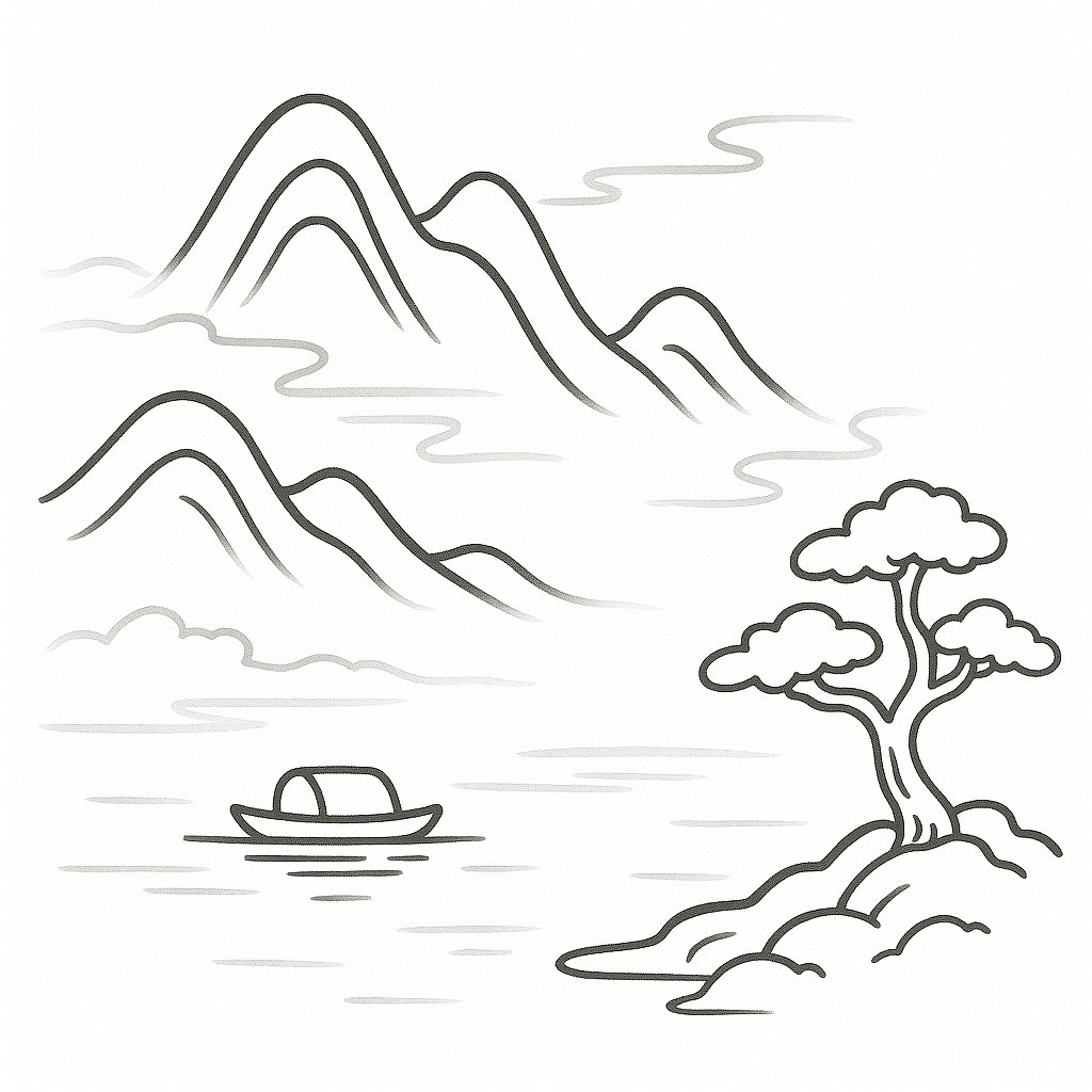 Phong cảnh theo kiểu tranh thủy mặc